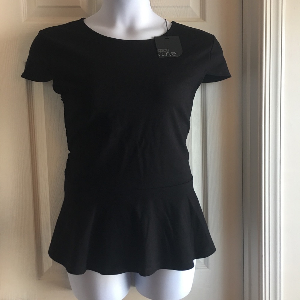ASOS Curve Black Peplum Blouse